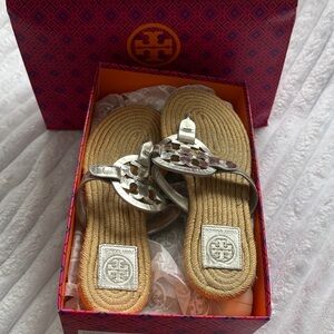 Tory Burch Miller Silver Sandal